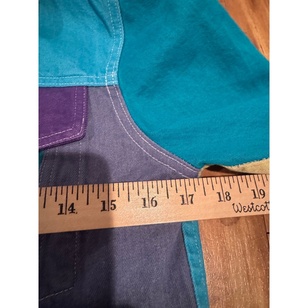 VTG Mokuyobi Rainbow Colorblock Denim Jacket Made in USA Dopamine Dressing XXS - Picture 10 of 16